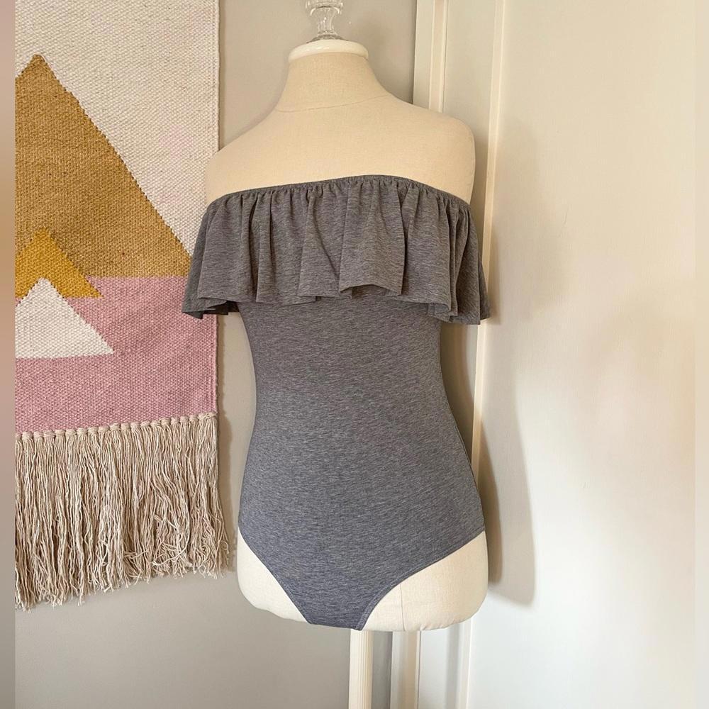 NWT- J.Crew- Off-Shoulder Ruffle Bodysuit- Women's Medium